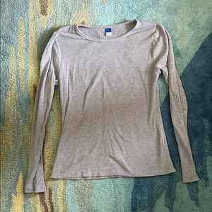 Old Navy Tan Fitted Long Sleeve Tee